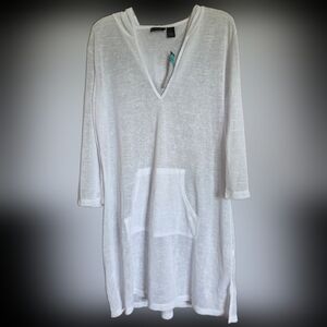 NWT! Apt 9 White Hooded Swim Top Cover-up